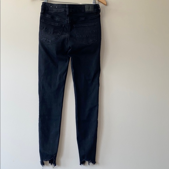 American Eagle Ne(x)t Level Ripped Hi-Rise Jegging Black Wash - Picture 3 of 13